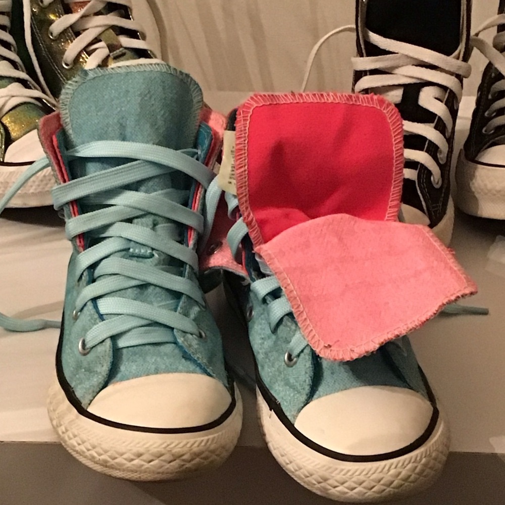 Kids Blue and Pink Sneakers